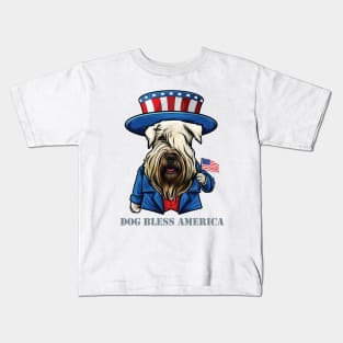 Wheaten Terrier Dog Bless America Kids T-Shirt